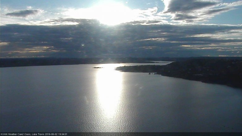 Lake Travis webcam, June 2, 2016 6:55 PM CT
