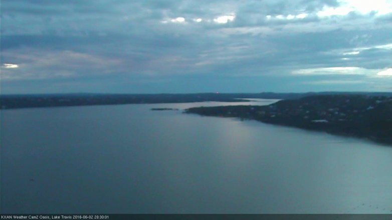Lake Travis webcam, June 2, 2016 8:00 PM CT