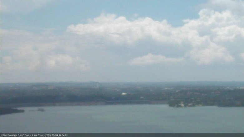Lake Travis webcam, June 4, 2016 1:15 PM CT