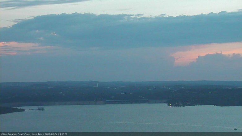 Lake Travis webcam, June 4, 2016 7:55 PM CT
