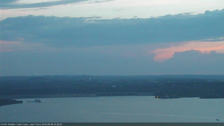 Lake Travis webcam, June 4, 2016 8:05 PM CT