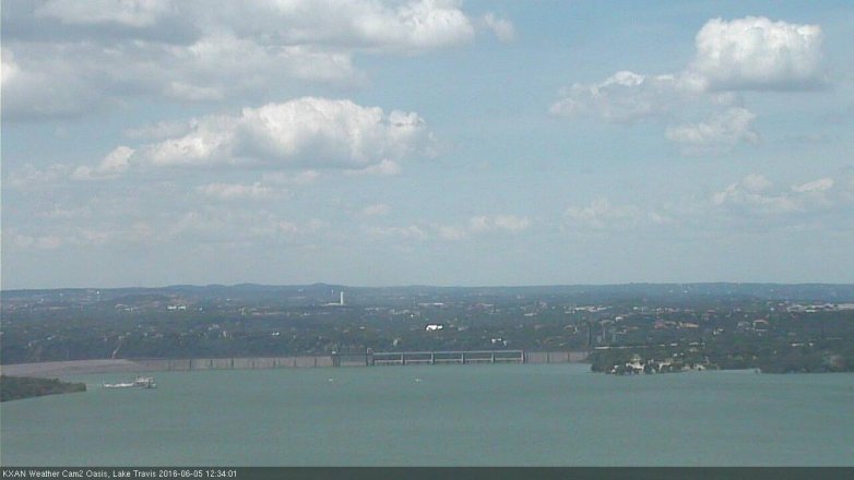 Lake Travis webcam, June 5, 2016 12:00 PM CT