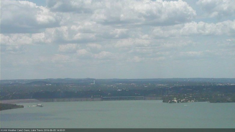 Lake Travis webcam, June 5, 2016 1:30 PM CT