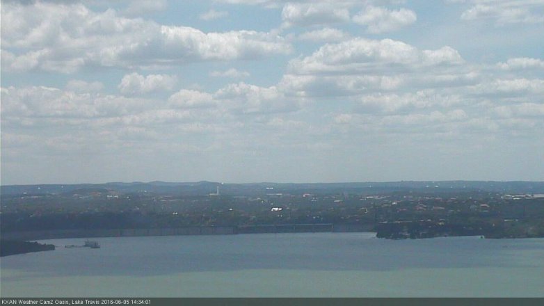 Lake Travis webcam, June 5, 2016 1:45 PM CT