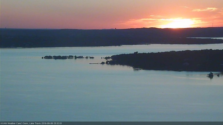Lake Travis webcam, June 6, 2016 7:50 PM CT