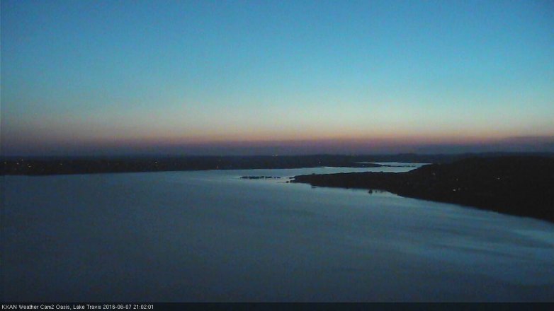 Lake Travis webcam, June 7, 2016 8:10 PM CT