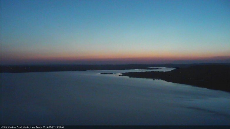 Lake Travis webcam, June 7, 2016 8:15 PM CT