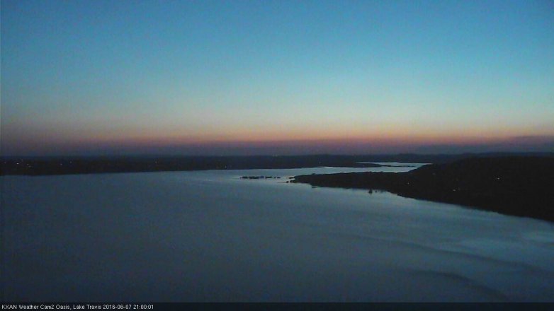 Lake Travis webcam, June 7, 2016 8:20 PM CT