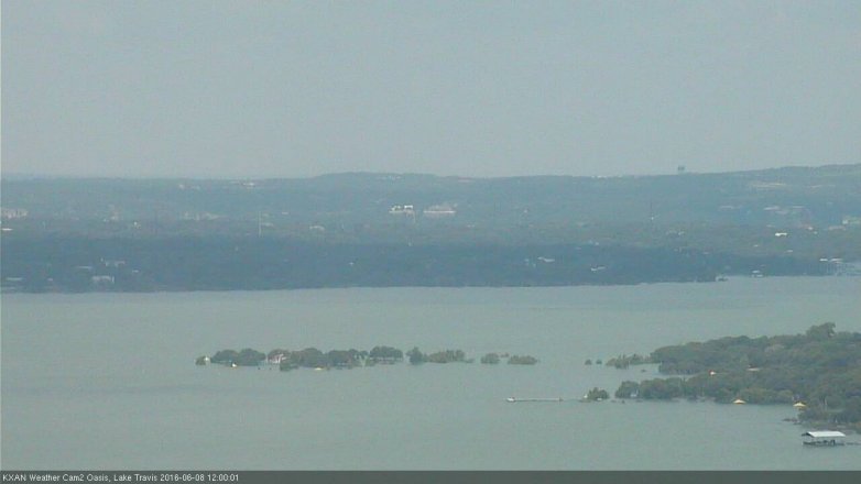 Lake Travis webcam, June 8, 2016 11:30 AM CT