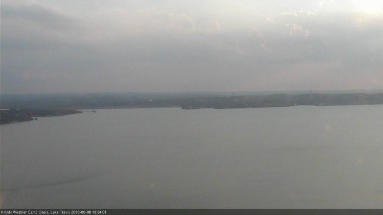 Lake Travis webcam, June 8, 2016 6:45 PM CT
