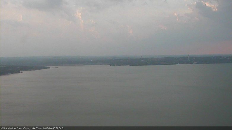 Lake Travis webcam, June 8, 2016 7:25 PM CT