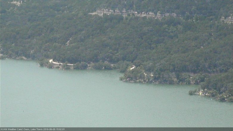Lake Travis webcam, June 9, 2016 2:15 PM CT