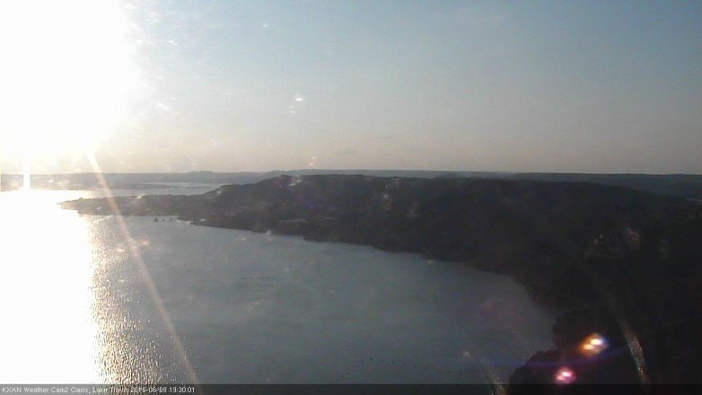 Lake Travis webcam, June 9, 2016 6:40 PM CT