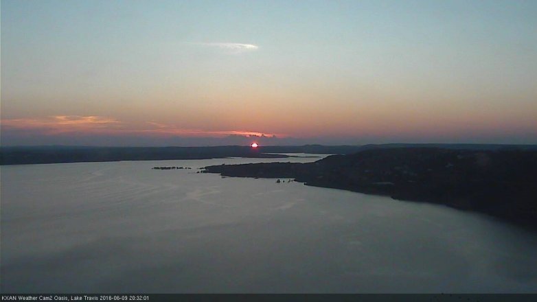 Lake Travis webcam, June 9, 2016 7:35 PM CT