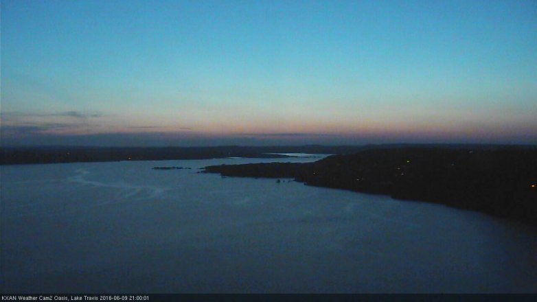 Lake Travis webcam, June 9, 2016 8:05 PM CT