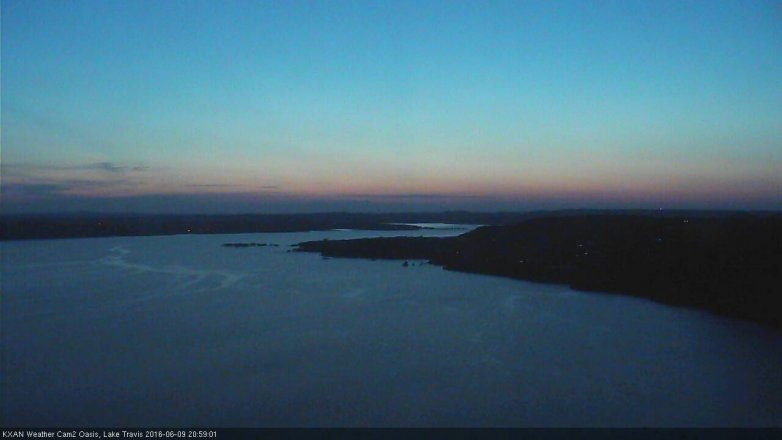Lake Travis webcam, June 9, 2016 8:10 PM CT