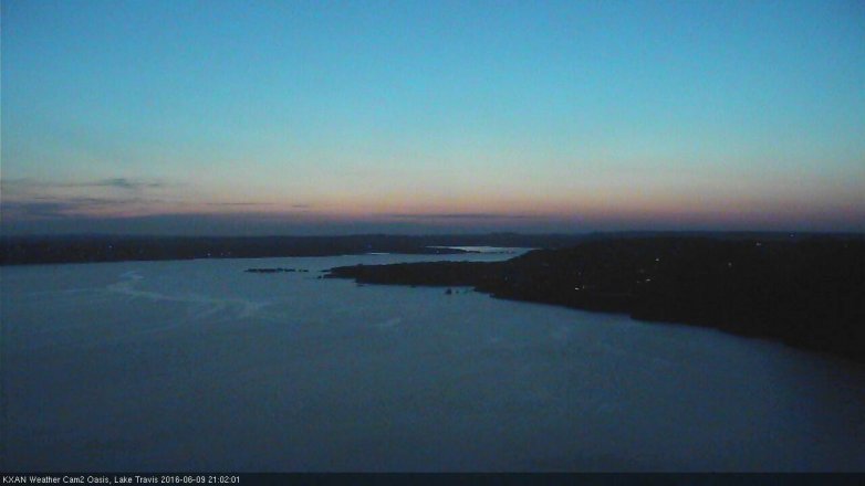 Lake Travis webcam, June 9, 2016 8:25 PM CT