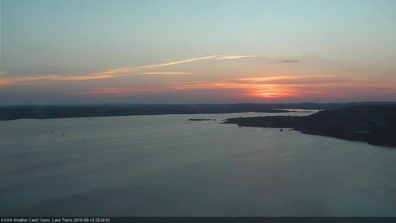 Lake Travis webcam, June 10, 2016 7:40 PM CT