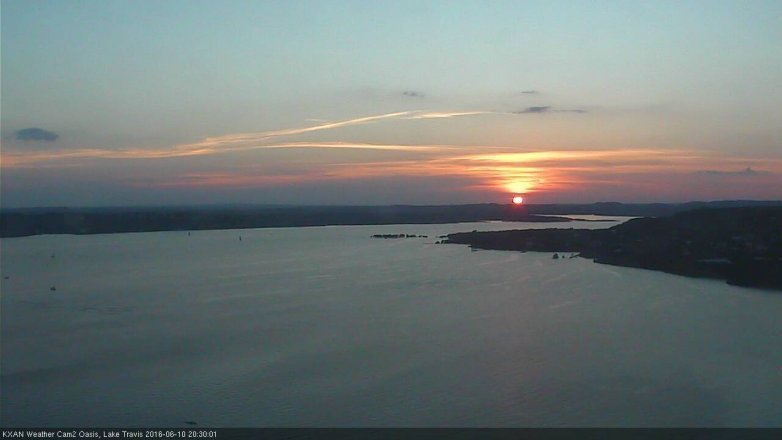 Lake Travis webcam, June 10, 2016 7:45 PM CT