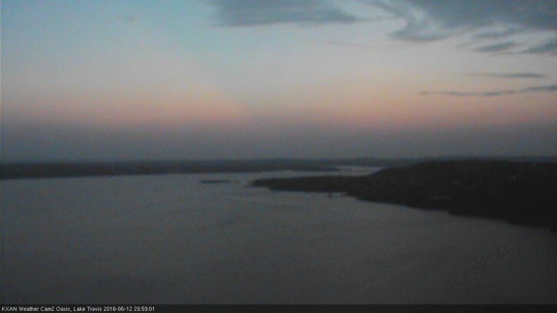 Lake Travis webcam, June 12, 2016 8:25 PM CT
