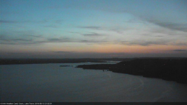 Lake Travis webcam, June 13, 2016 8:25 PM CT