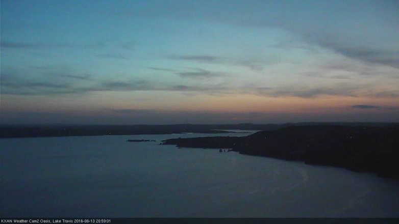Lake Travis webcam, June 13, 2016 8:30 PM CT