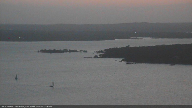 Lake Travis webcam, June 14, 2016 8:05 PM CT