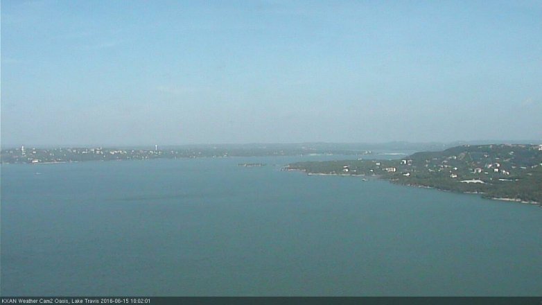 Lake Travis webcam, June 15, 2016 9:30 AM CT