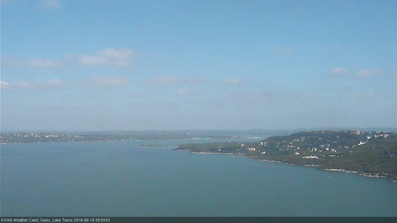 Lake Travis webcam, June 18, 2016 9:20 AM CT