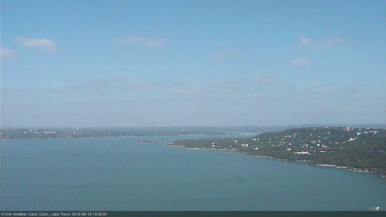 Lake Travis webcam, June 18, 2016 9:55 AM CT