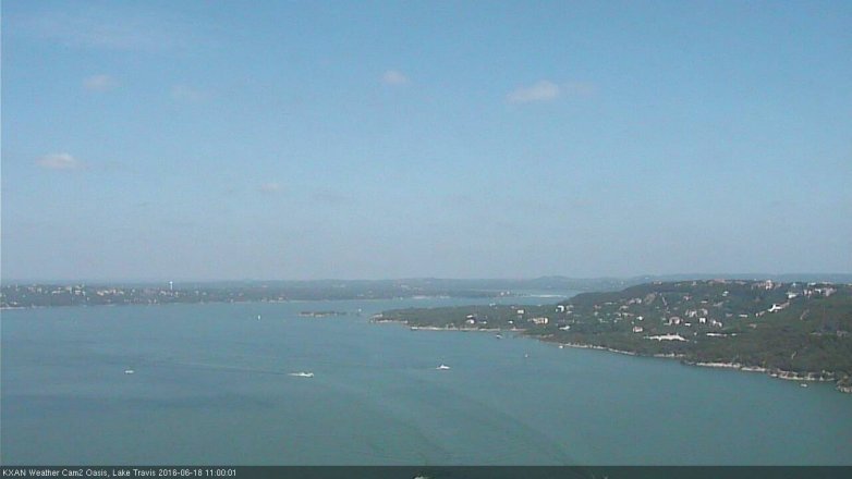 Lake Travis webcam, June 18, 2016 10:05 AM CT