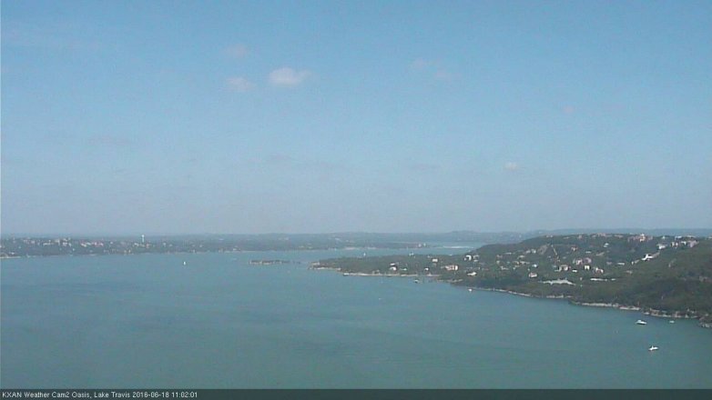 Lake Travis webcam, June 18, 2016 10:30 AM CT