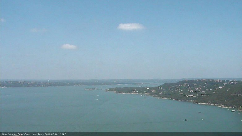 Lake Travis webcam, June 18, 2016 11:20 AM CT