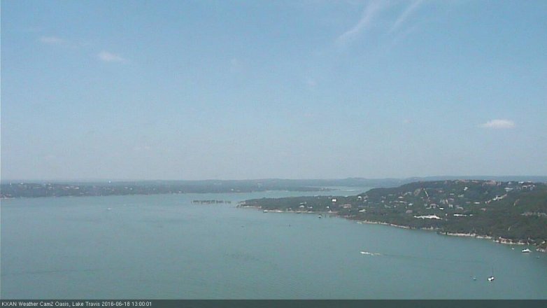 Lake Travis webcam, June 18, 2016 12:10 PM CT