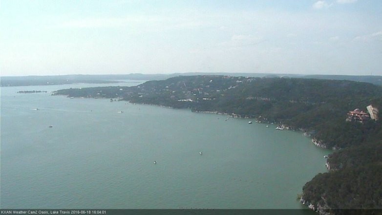 Lake Travis webcam, June 18, 2016 3:35 PM CT