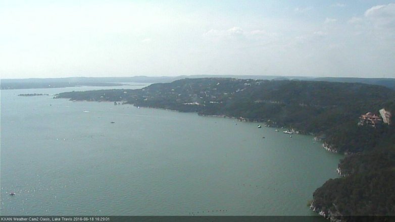 Lake Travis webcam, June 18, 2016 3:55 PM CT