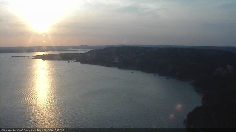 Lake Travis webcam, June 18, 2016 7:25 PM CT
