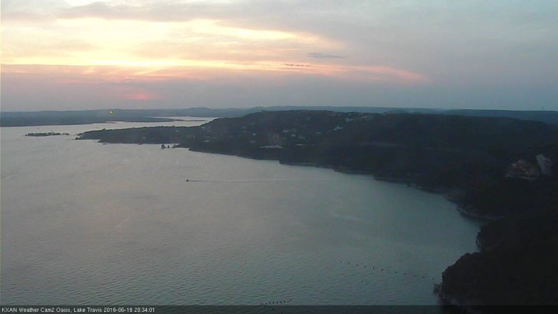 Lake Travis webcam, June 18, 2016 7:40 PM CT