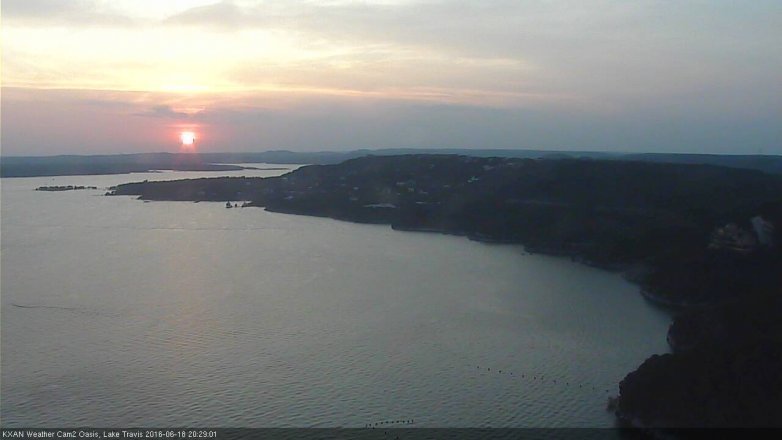 Lake Travis webcam, June 18, 2016 7:45 PM CT