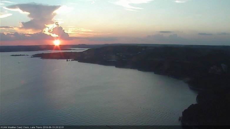 Lake Travis webcam, June 19, 2016 7:35 PM CT