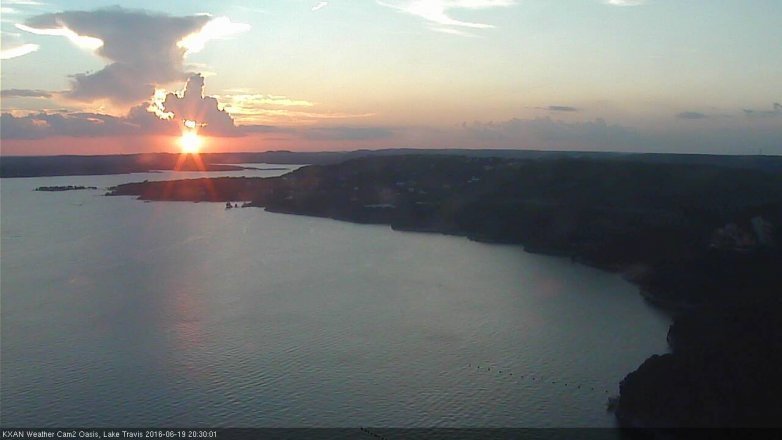 Lake Travis webcam, June 19, 2016 7:50 PM CT