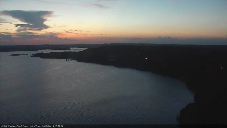 Lake Travis webcam, June 19, 2016 8:25 PM CT