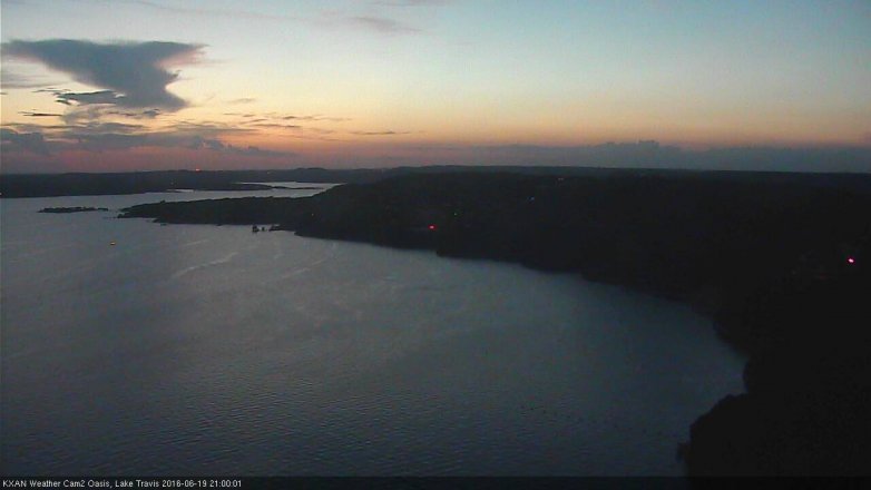 Lake Travis webcam, June 19, 2016 8:30 PM CT