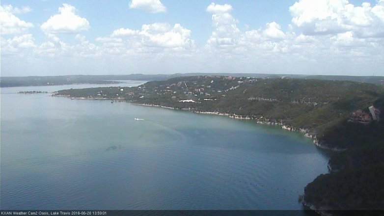 Lake Travis webcam, June 20, 2016 1:30 PM CT