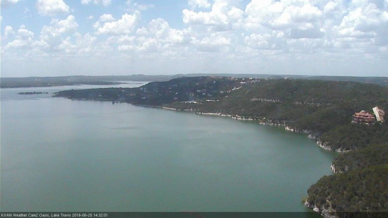 Lake Travis webcam, June 20, 2016 1:55 PM CT