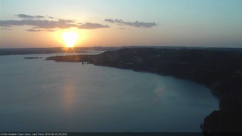 Lake Travis webcam, June 20, 2016 7:50 PM CT