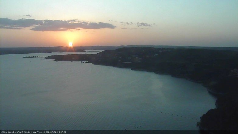 Lake Travis webcam, June 20, 2016 7:55 PM CT