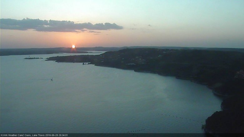 Lake Travis webcam, June 20, 2016 8:05 PM CT