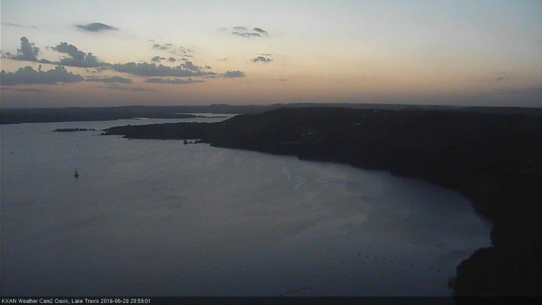 Lake Travis webcam, June 20, 2016 8:20 PM CT