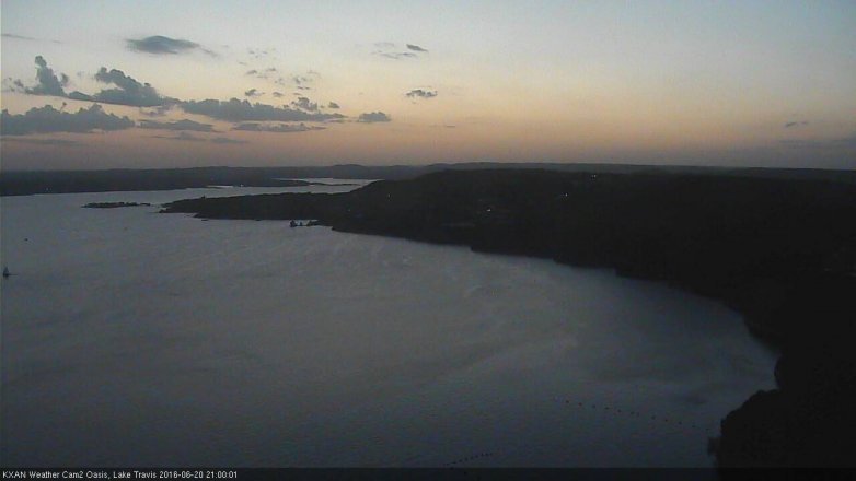 Lake Travis webcam, June 20, 2016 8:25 PM CT